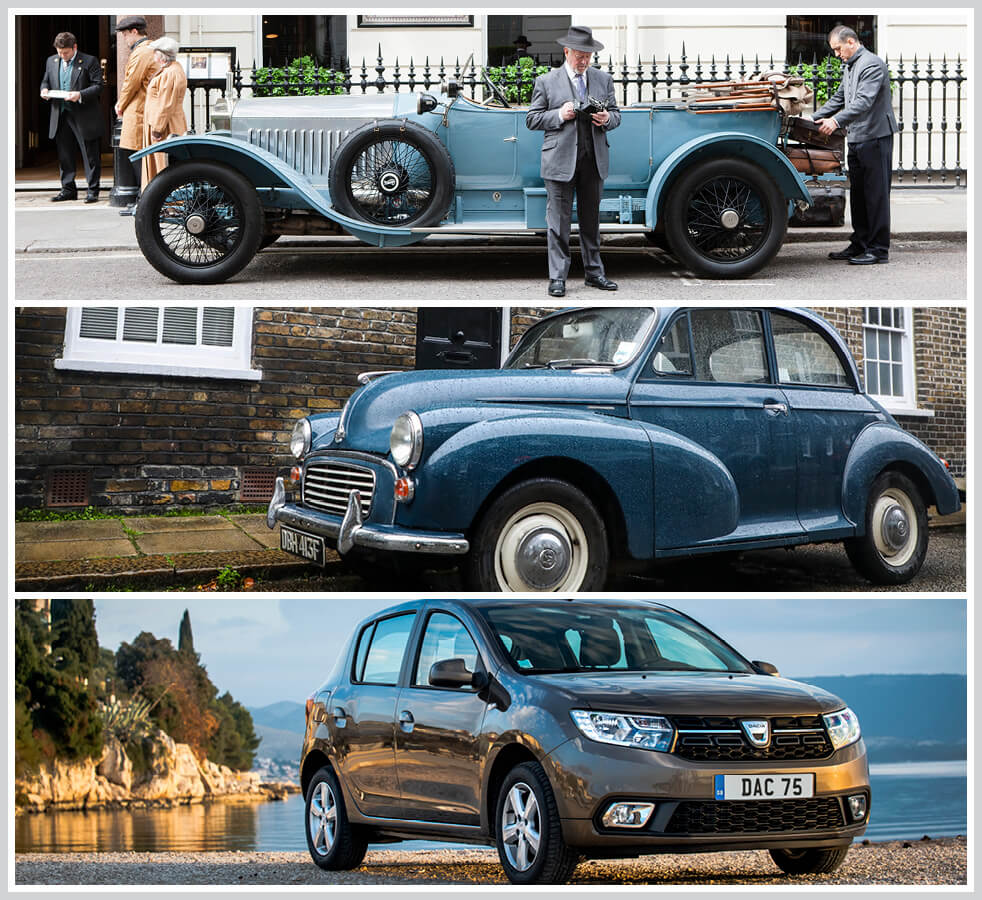 The 100 best classic cars: Rolls-Royce Silver Ghost, Morris Minor 1000, Dacia Sandero